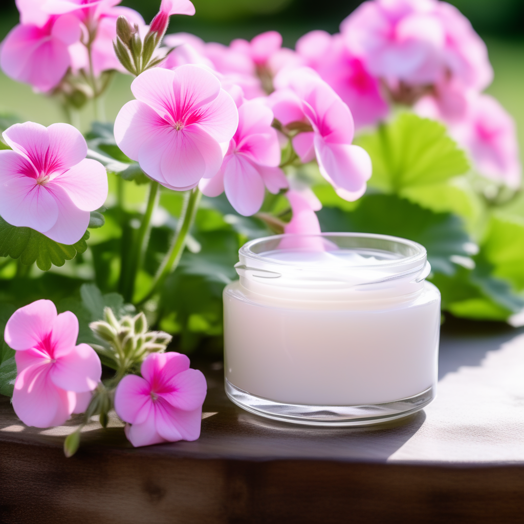 geranium-cream-on-the-table-in-the-garden-950465793